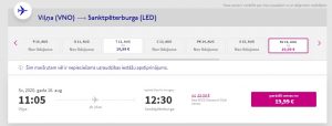 wizz air lidos no viļņas uz sanktpēterburgu