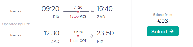 Lēti lidojumi uz HORVĀTIJU no Rīgas