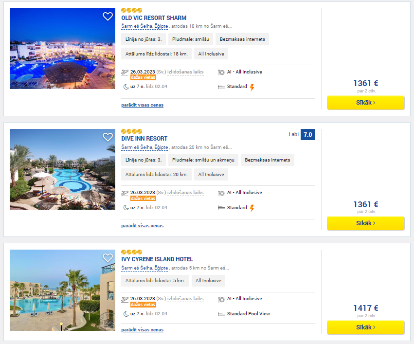 ALL INCLUSIVE ceļojuma piedāvājums uz ĒĢIPTI no Rīgas