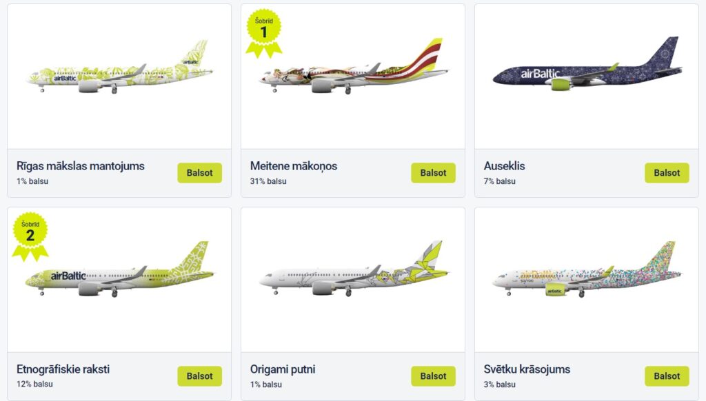 airBaltic lidmašīnas dizaina konkurss
