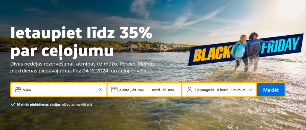 Booking melnā piektdiena black friday