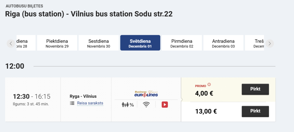 eurolines rīga viļņa autobuss