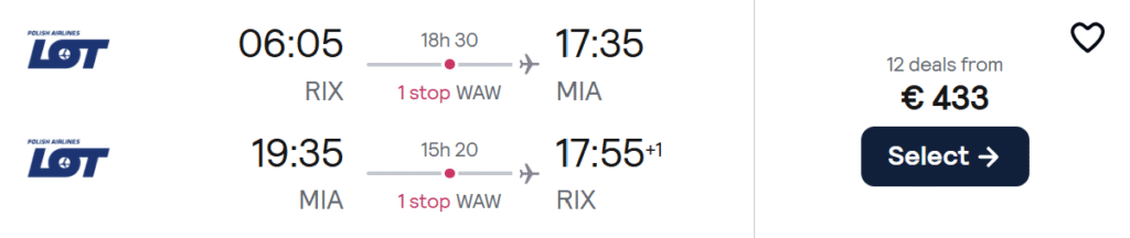lēti lidojumi uz miami no rīgas