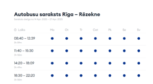 autobusu saraksts rīga rēzekne ecolines