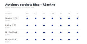autobusu saraksts rīga rēzekne ecolines