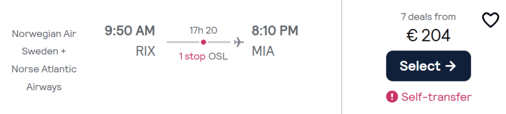 lēti lidojumi uz miami no rīgas vienā virzienā