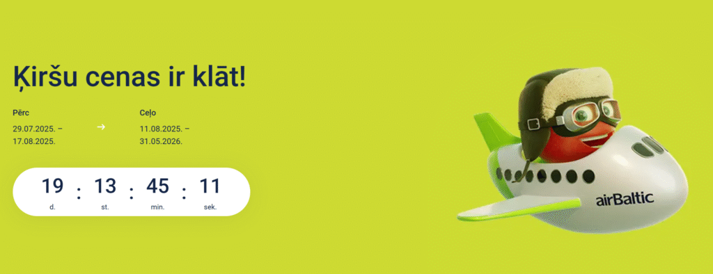 Air Baltic AKCIJA aviobiļešu izpārdošana