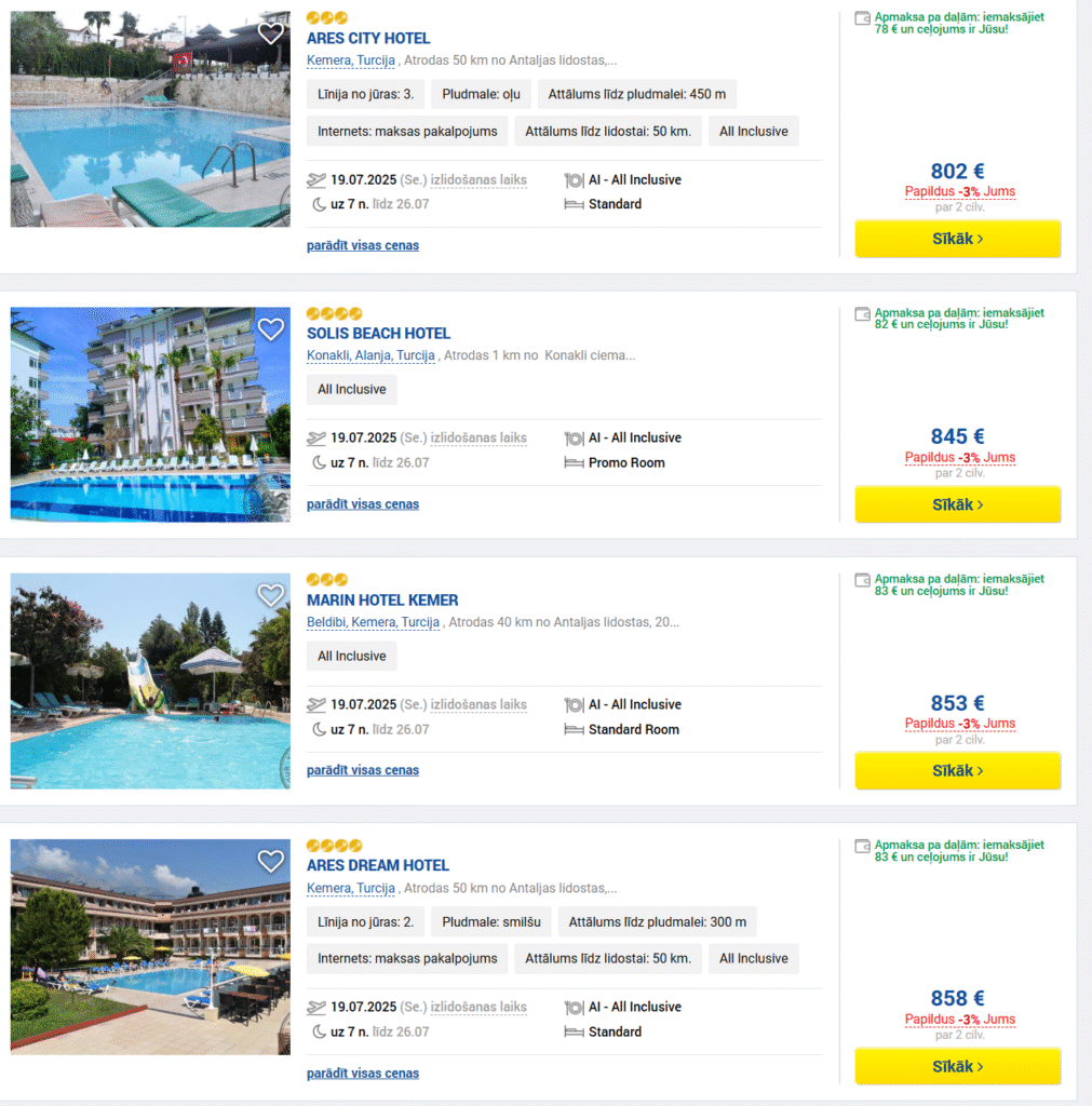 Turcija ALL INCLUSIVE ceļojums no Rīgas