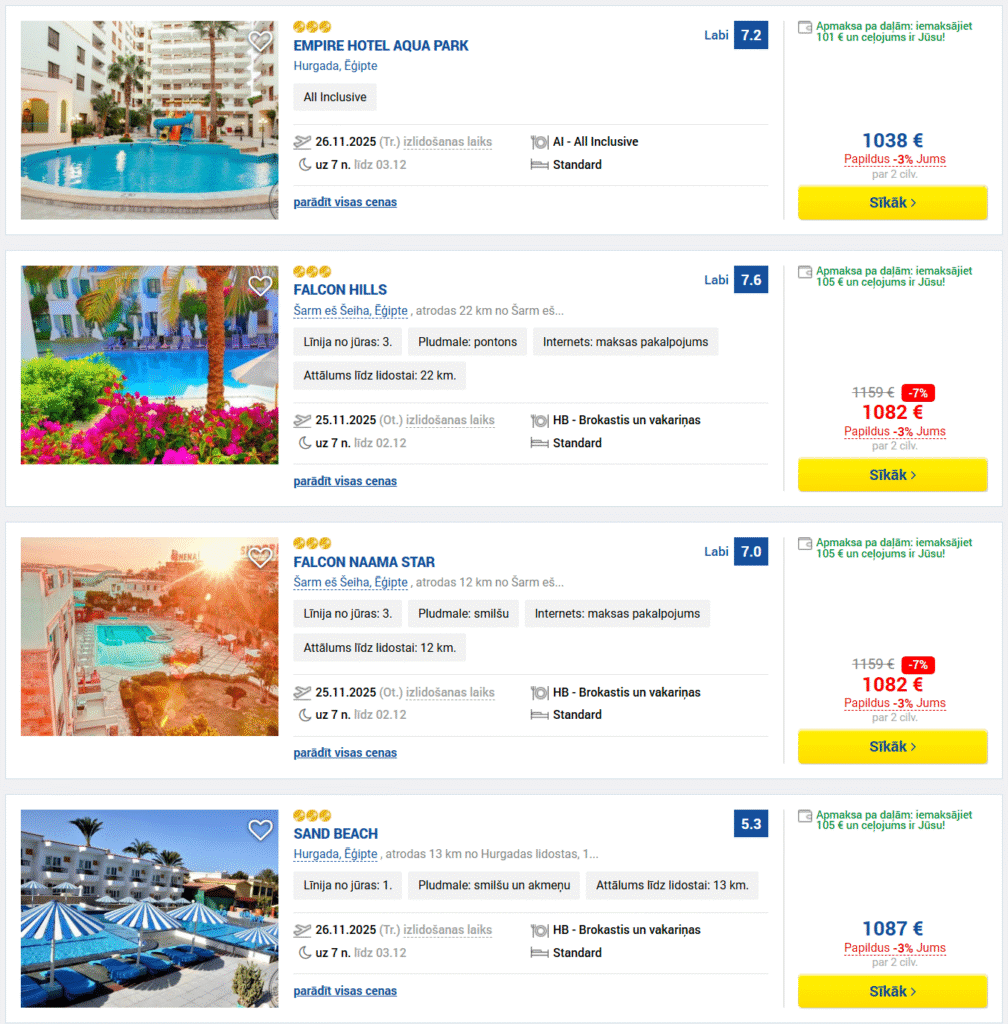 ĒĢIPTE ALL INCLUSIVE Ceļojums no Rīgas