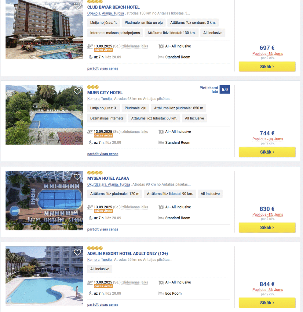 Turcija ALL INCLUSIVE ceļojums no Rīgas