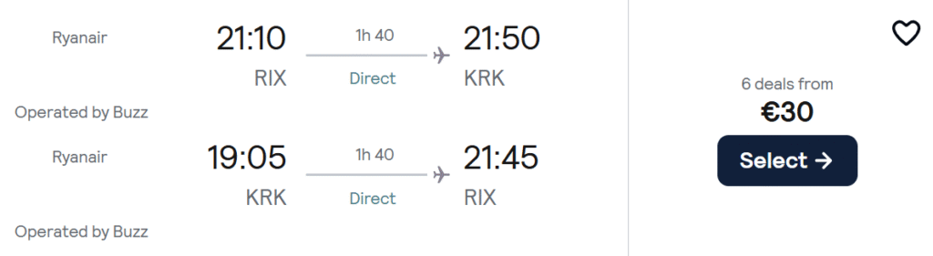 lēti lidojumi uz krakovu no rīgas