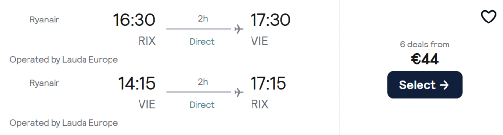 lēti lidojumi uz vīni no rīgas