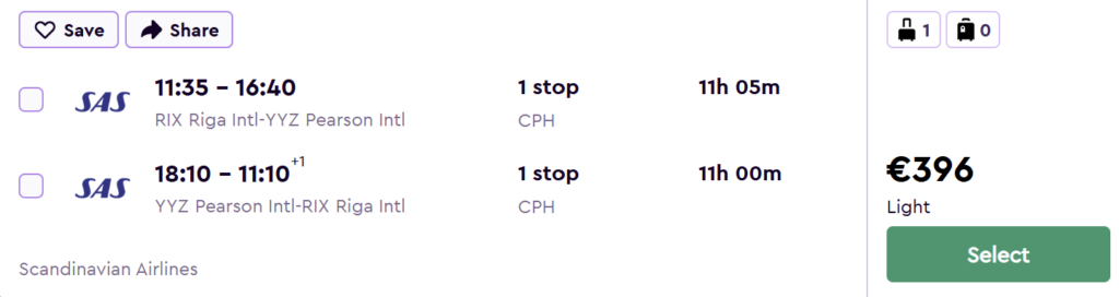 Lēti lidojumi uz TORONTO no Rīgas