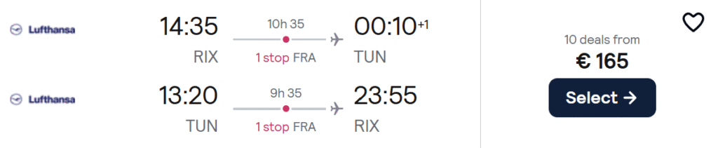 Lēti lidojumi uz TUNISIJU no Rīgas