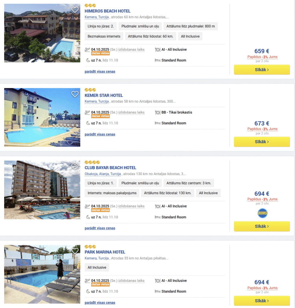 Turcija ALL INCLUSIVE ceļojums no Rīgas