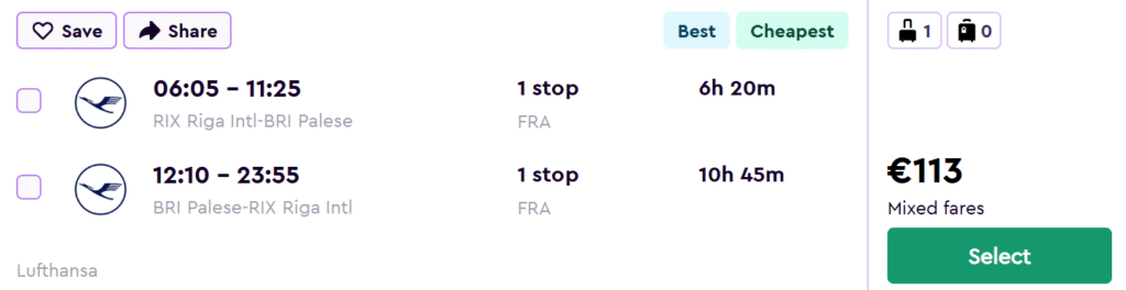 lēti lidojumi uz bari no rīgas