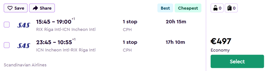 lēti lidojumi uz dienvidkoreju no rīgas