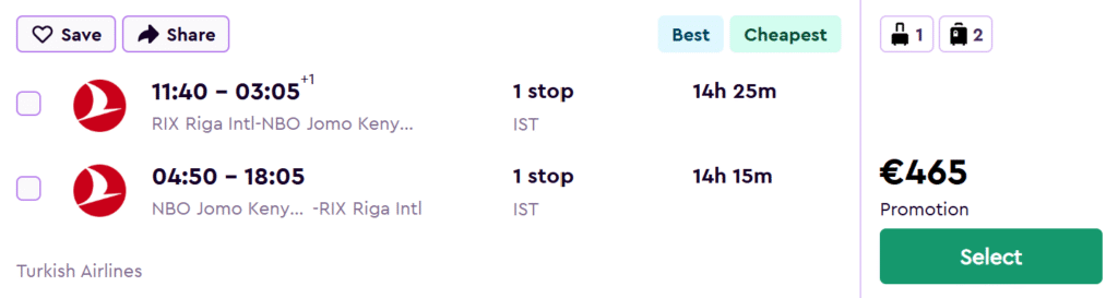 lēti lidojumi uz keniju no rīgas
