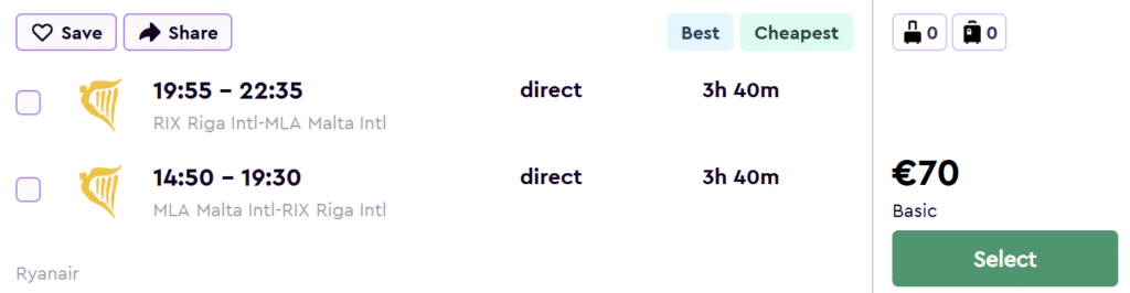 lēti lidojumi uz maltu no rīgas
