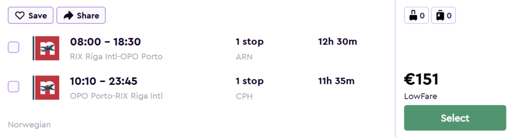 lēti lidojumi uz porto no rīgas