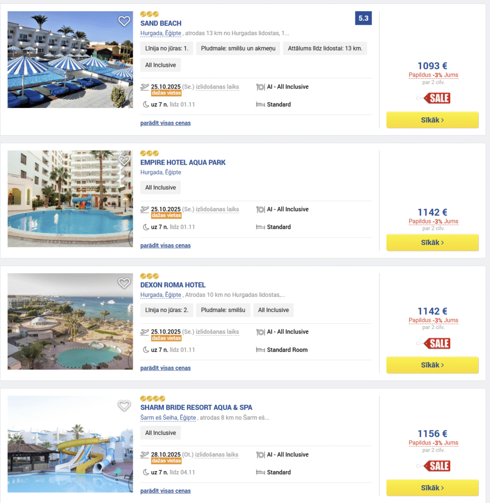 ĒĢIPTE ALL INCLUSIVE Ceļojums no Rīgas
