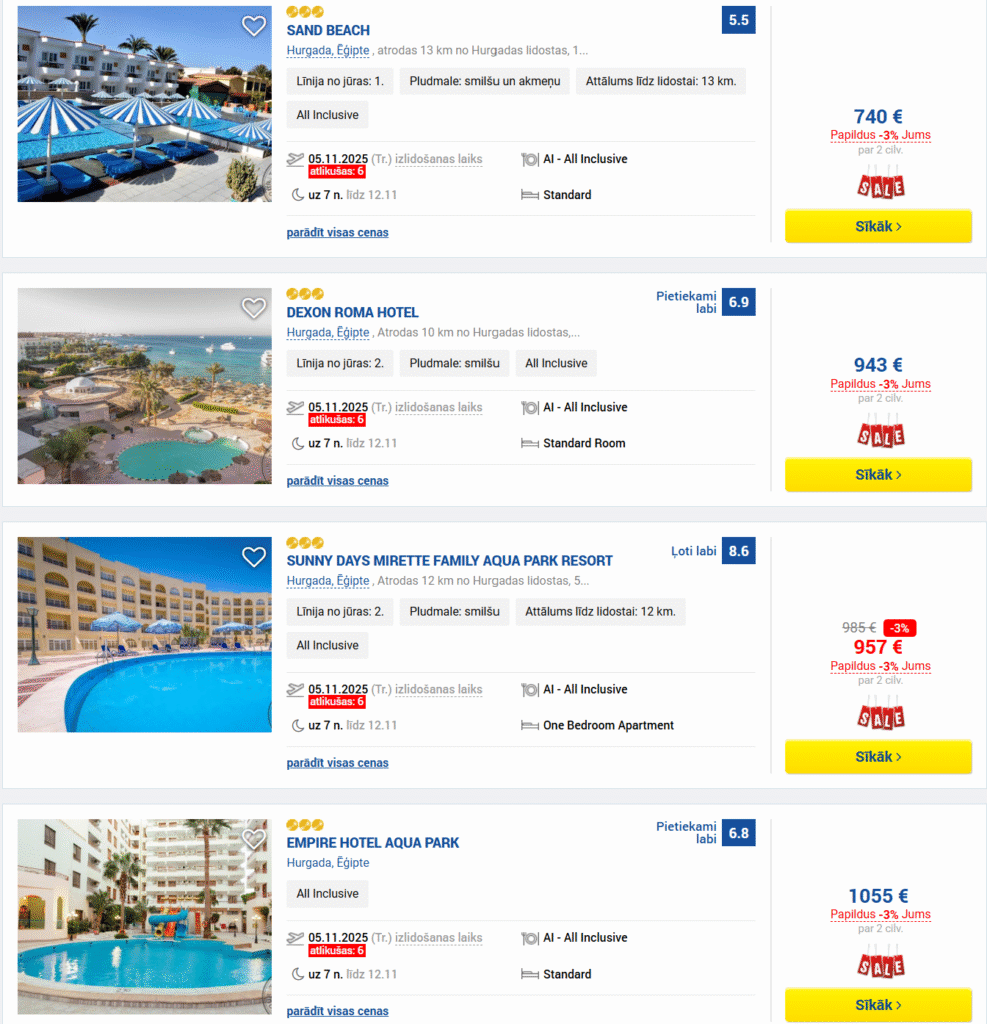 ĒĢIPTE ALL INCLUSIVE Ceļojums no Rīgas