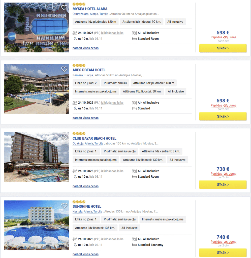 Turcija ALL INCLUSIVE ceļojums no Rīgas