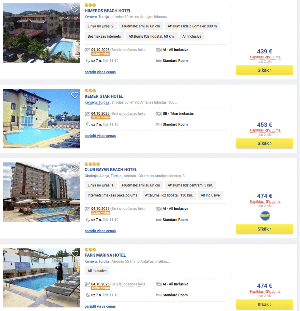 Turcija ALL INCLUSIVE ceļojums no Rīgas