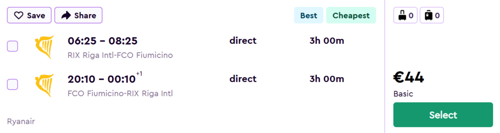 lēti lidojumi uz romu no rīgas
