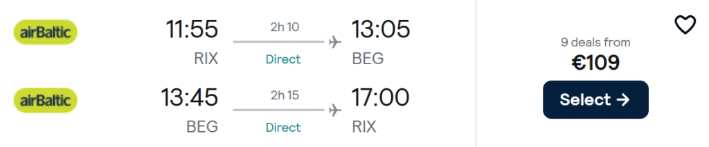 lēti lidojumi uz serbiju no rīgas