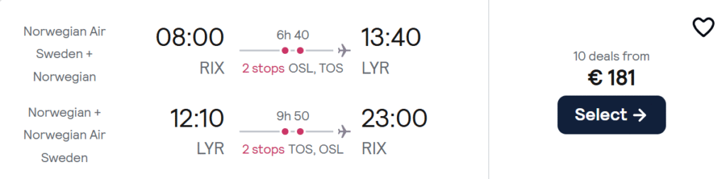 lēti lidojumi uz svalbāru no rīgas