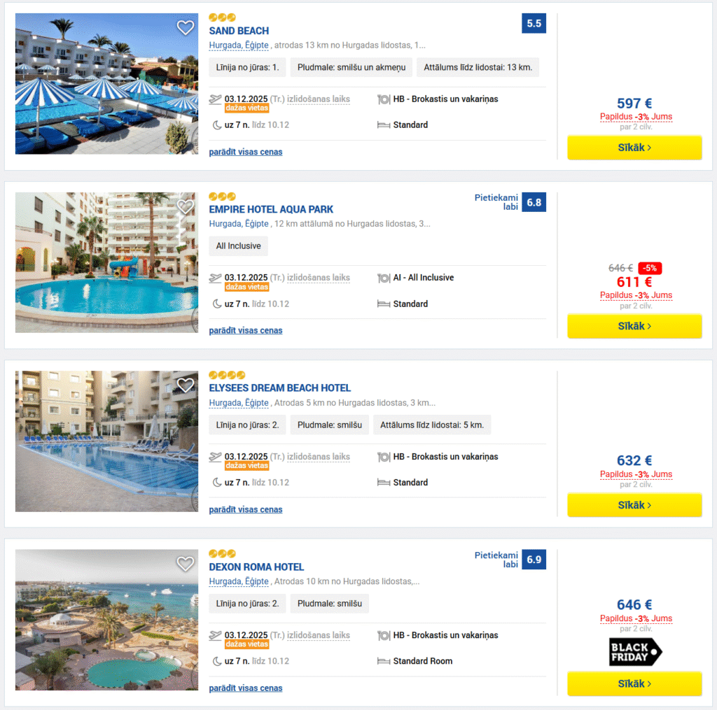 ĒĢIPTE ALL INCLUSIVE Ceļojums no Rīgas