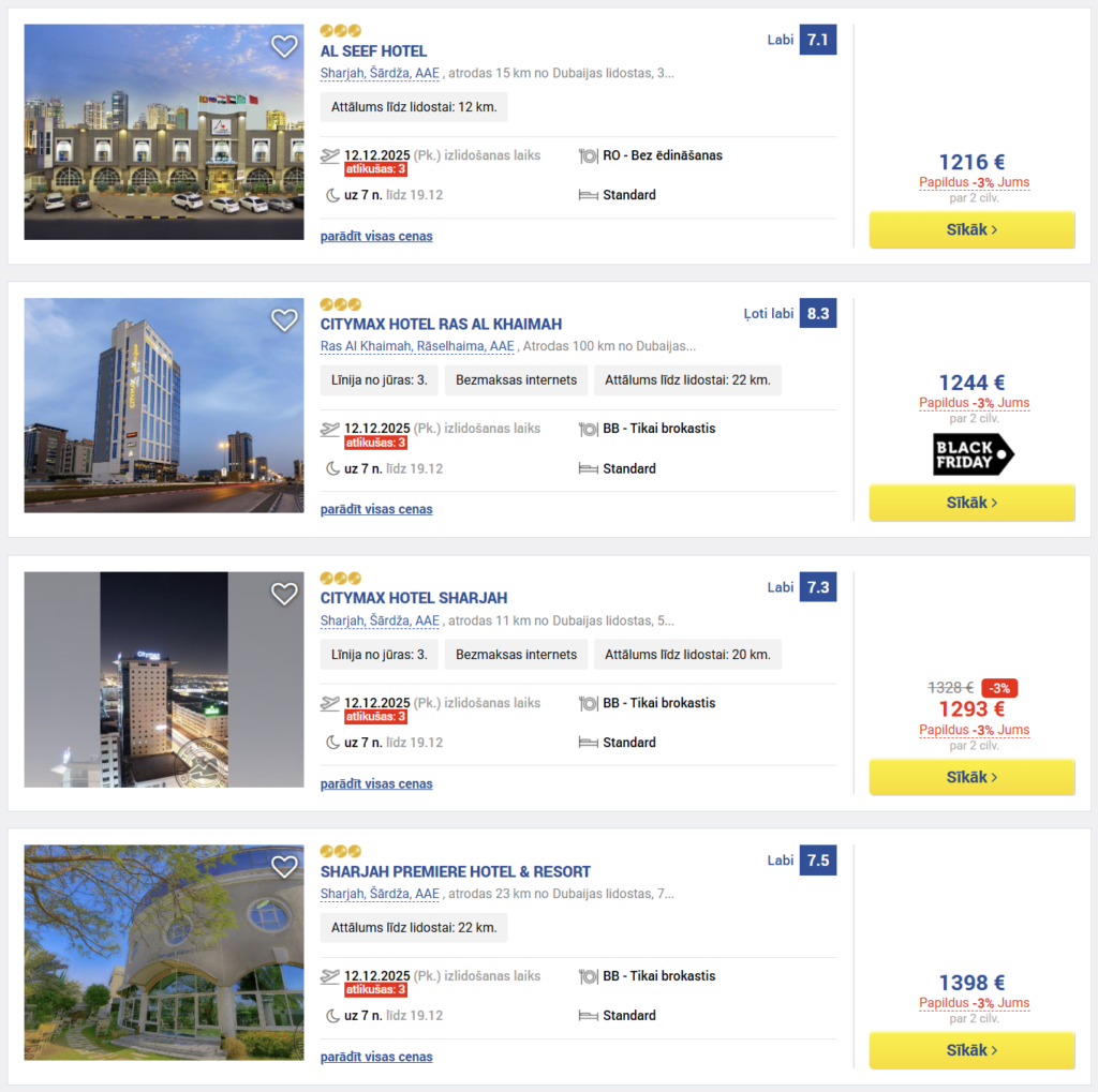 LAST MINUTE Ceļojums uz DUBAIJU no Rīgas