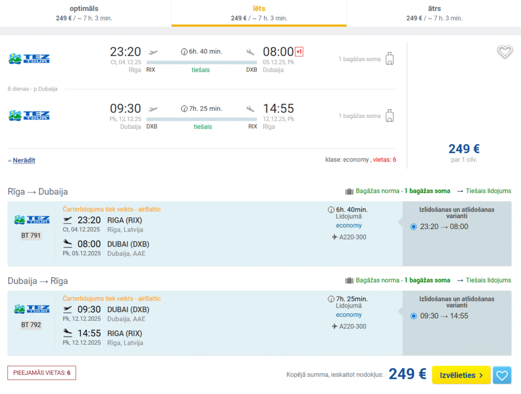lēti lidojumi uz dubaiju no rīgas