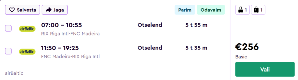 lēti lidojumi uz madeiru no rīgas