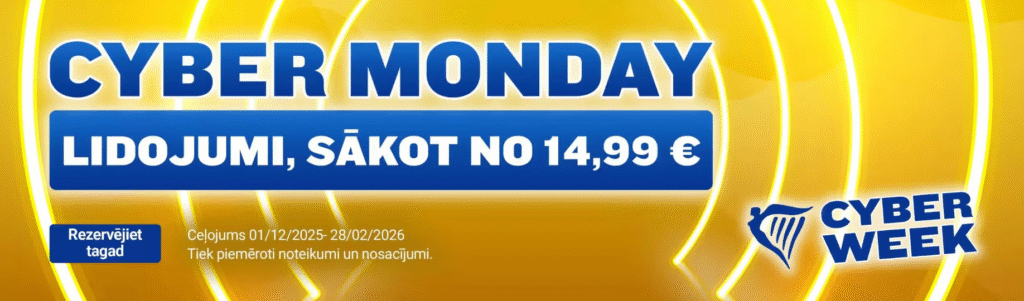 ryanair cyber monday melnā piektdiena