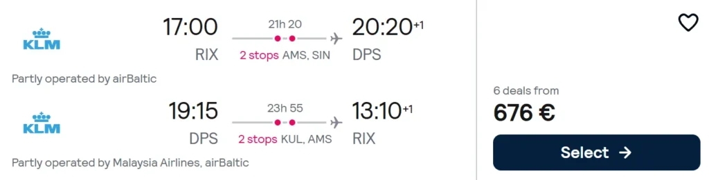 Lēti lidojumi uz BALI no Rīgas