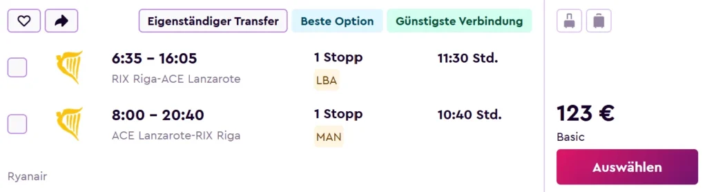 Lēti lidojumi uz LANZAROTI no Rīgas