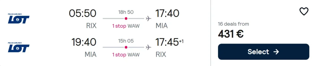 Lēti lidojumi uz MIAMI (FLORIDA) no Rīgas