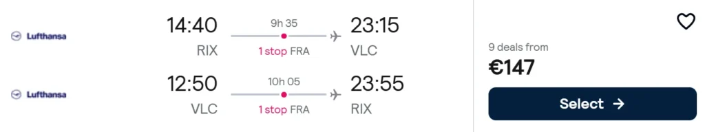 Lēti lidojumi uz VALENSIJU no Rīgas